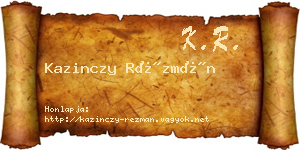 Kazinczy Rézmán névjegykártya